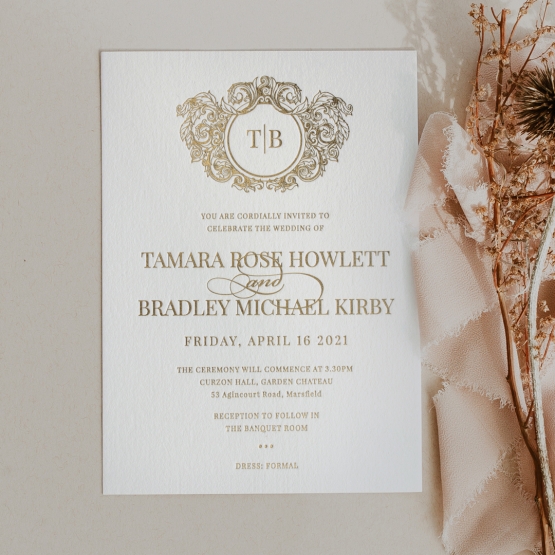 Sophisticated Foiled Crest - Wedding Invitations - IC550-GG-01 - 184891