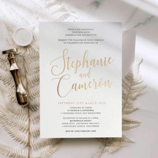 Simply Rustic and Foil - Wedding Invitations - WP-IC55-BLBF-01-7869 - 184889