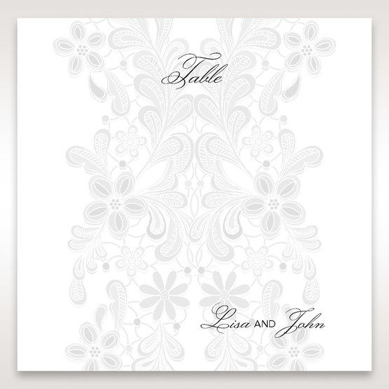 White Laser Cut Floral Wrap - Table Number Cards - Wedding Stationery - 30