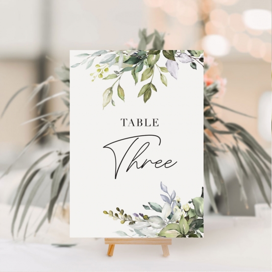 Lovely Greenery Table Number