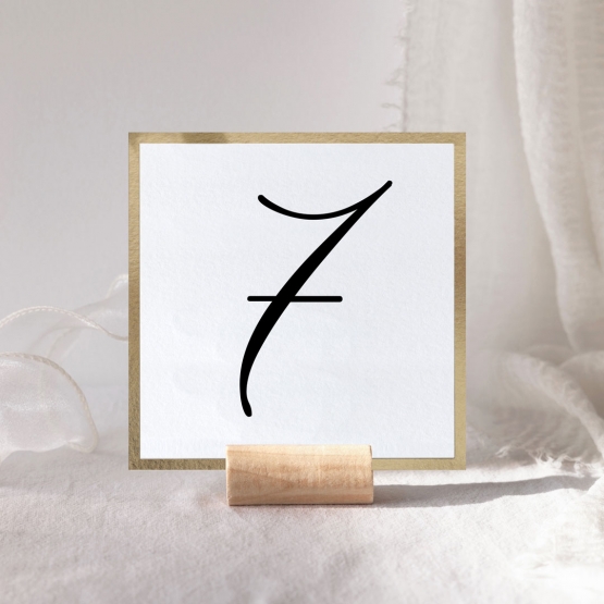 Pre Foiled Solid Border Table Number - Table Number Cards - TD-PFL-KI300-GG-22 - 185702