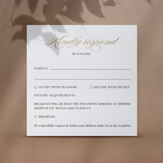 Pre Foiled Ivory RSVP - RSVP Cards - VD-KI300-PFL-GG-06 - 184490