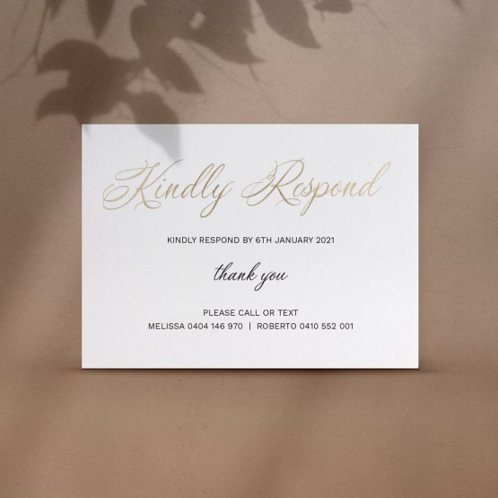 Kindly Respond in Foiled Elegance - RSVP Cards - VD-KI300-PFL-GG-18 - 186525