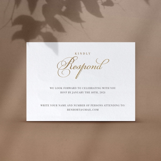Classic RSVP in Gold and Black - RSVP Cards - VD_PFL-12 - 184679