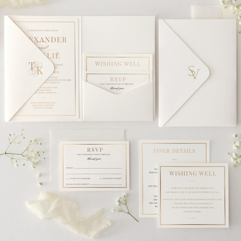 Minimalist Vertical Pocket - Wedding Invitations - PCK-VT-WH - 189181