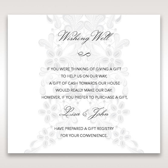 White Laser Cut Floral Wrap - Wishing Well / Gift Registry - Wedding Stationery - 91