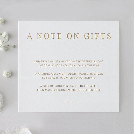 Simple Elegance Note on Gifts - Wishing Well / Gift Registry - WD-FFL-KI300-GG-02 - 185770