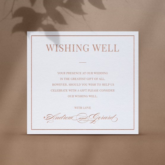 Elegant Foil Border Wishing Well Card - Wishing Well / Gift Registry - WD-KI300-PFL-RG-03 - 187060