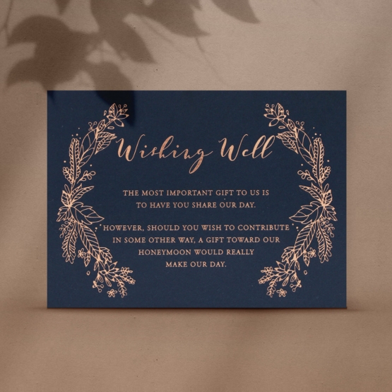 Foiled Wreath Wishing Well - Wishing Well / Gift Registry - WD-PFL-RGNavy-24 - 184771