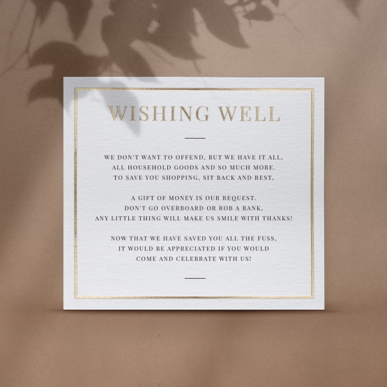 Pre Foiled Textured Wishing Well Card - Wishing Well / Gift Registry - WD-TI300-PFL-GG-03 - 184498