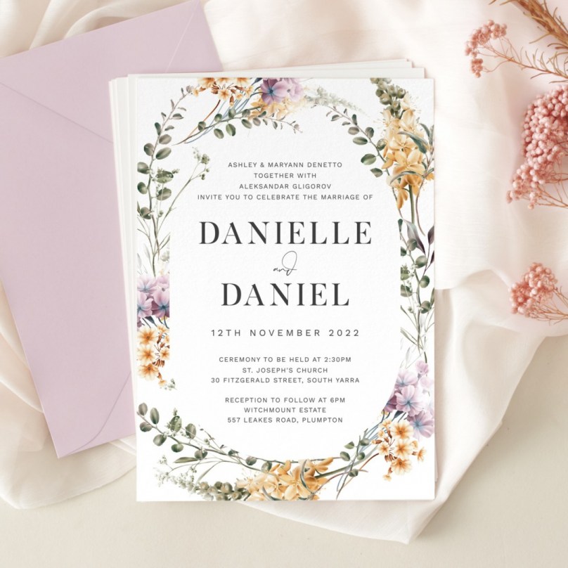 Wild Flower Bouquet - Wedding Invitations - KI300-CP-31 - 189362