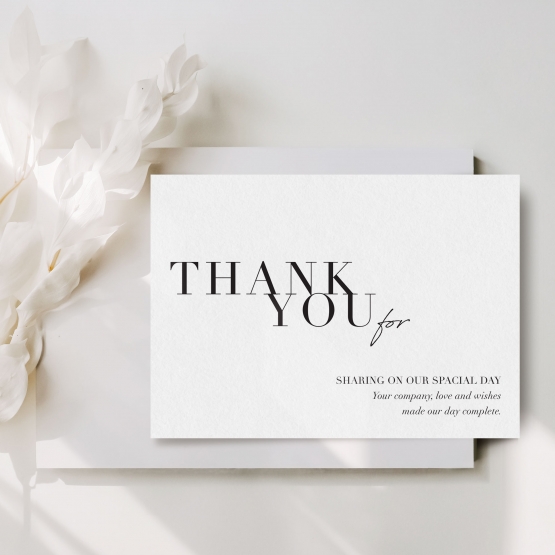 Contemporary Black Ink Thank You Card - Thank You Cards - YD-KI300-CP-09-1 - 185819