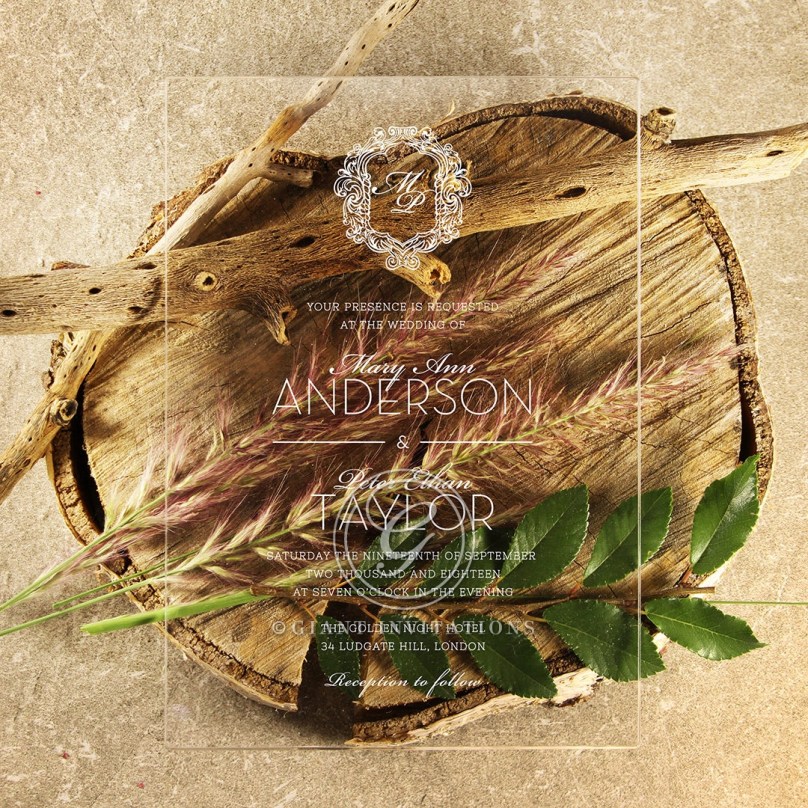 Acrylic Aristocrat - Wedding Invitations - NOB117312-WH-C - 189408