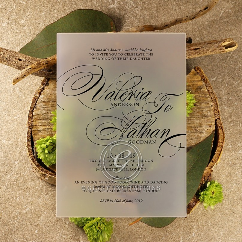 Acrylic Timeless Romance - Wedding Invitations - NOB117307-BK-F - 189393
