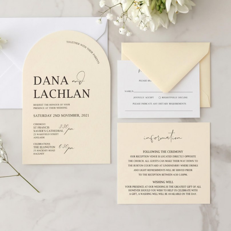 Warm Cream Arch - Wedding Invitations - CR07-ARC-CP-LC-02 - 189521