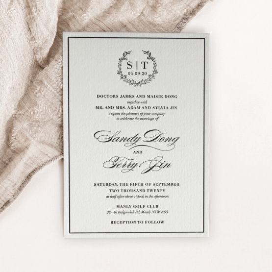 Framed Letterpress Announcement - Wedding Invitations - IC330-BLP-01  - 184849