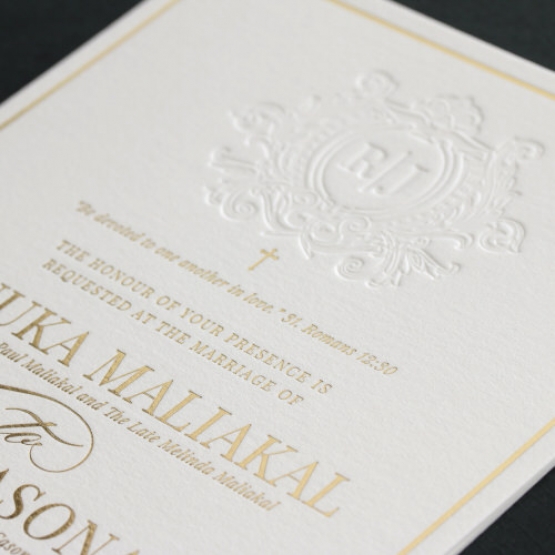 Embossed Crest & Foil - Wedding Invitations - IC330-GG-EM-01 - 184845