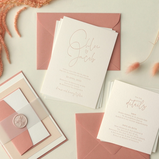 Sweet Letterpressed Romance - Wedding Invitations - WP-IC55-LP-05 - 184259