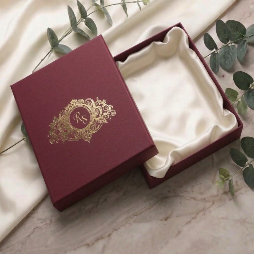 Burgundy Luxury Box - Wedding Invitations - BOX-LD-DR-01 - 189536