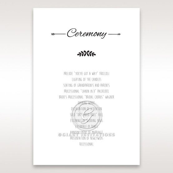 Country Lace Pocket Order of service in Ivory DG115086