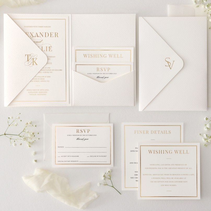 Minimalist Vertical Pocket - Wedding Invitations - PCK-VT-WH - 189186
