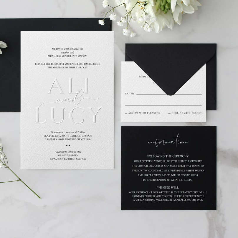 Grand Embossed Names - Wedding Invitations - EM-BL-01-8141 - 189438