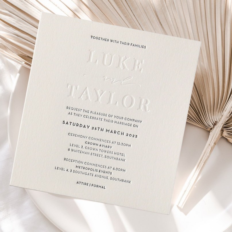 Luxury White Inkless Letterpress - Wedding Invitations - IC55-LPBD-1-8132 - 189421