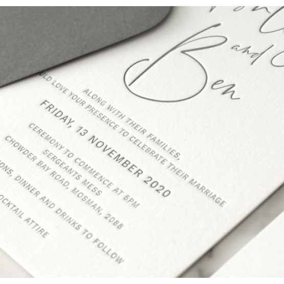 Contemporary Ebony Letterpress - Wedding Invitations - WP-IC55-LP-15 - 185013