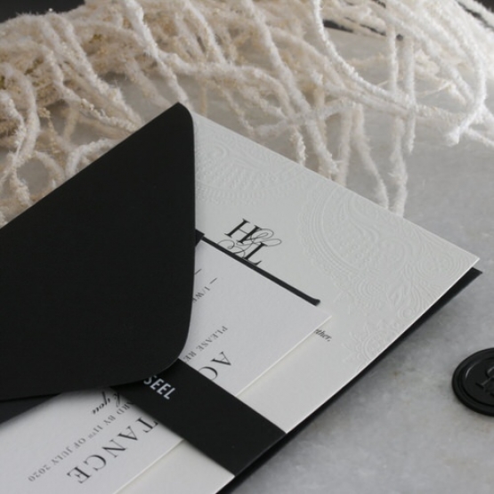 Ornamental Letterpress Frame - Wedding Invitations - IC330-PLPBD-BL-04 - 185006