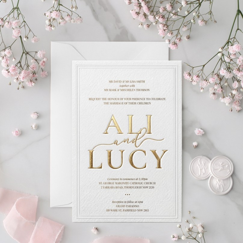 Embossed & Foiled Names - Wedding Invitations - EM-FL-GG-01 - 189481