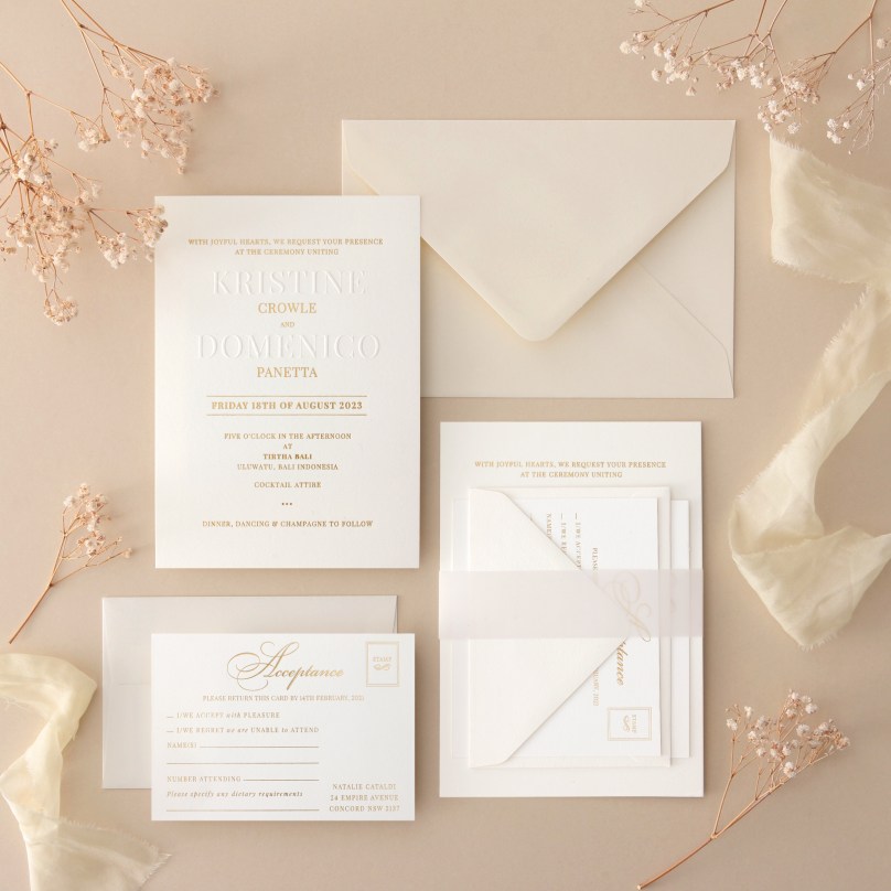 Embossed Names with Gold - Wedding Invitations - EM-GG-09 - 189133