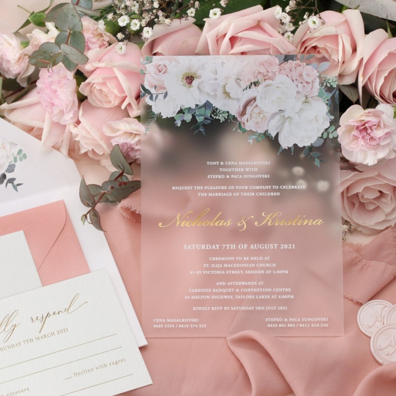 Floral Acrylic Opulence - Wedding Invitations - ACR-FR-FLCLWI-01 - 189295