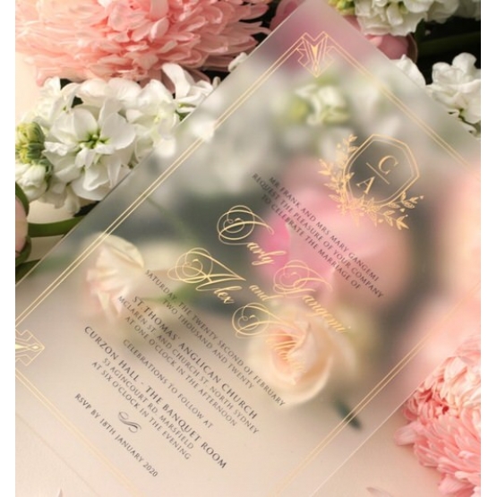 Lux Gold Foiled Acrylic - Wedding Invitations - ACR-FLBL-FR-1 - 185017