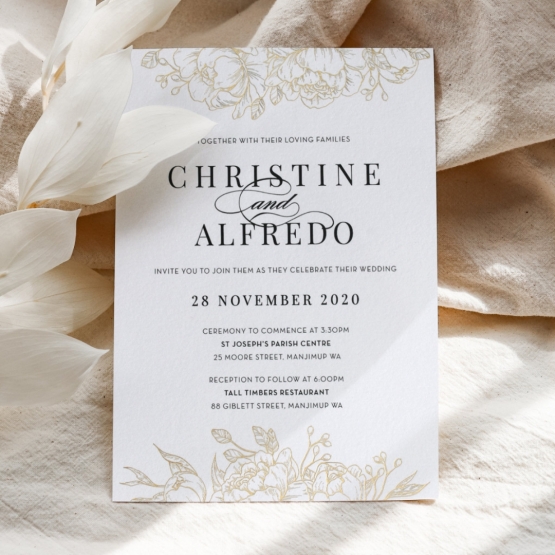 Gold Floral Frame - Wedding Invitations - KI300-PFL-GG-10 - 185969