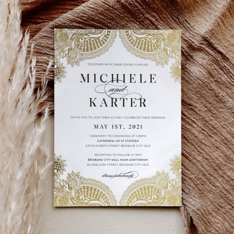 Imperial Frame - Wedding Invitations - KI300-PFL-GG-13  - 189280