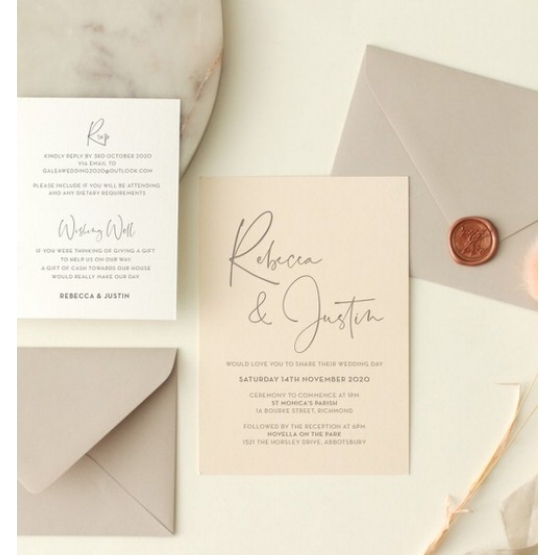 Sweet Pastel Blush and Grey - Wedding Invitations - GI-CP300-GY - 185040