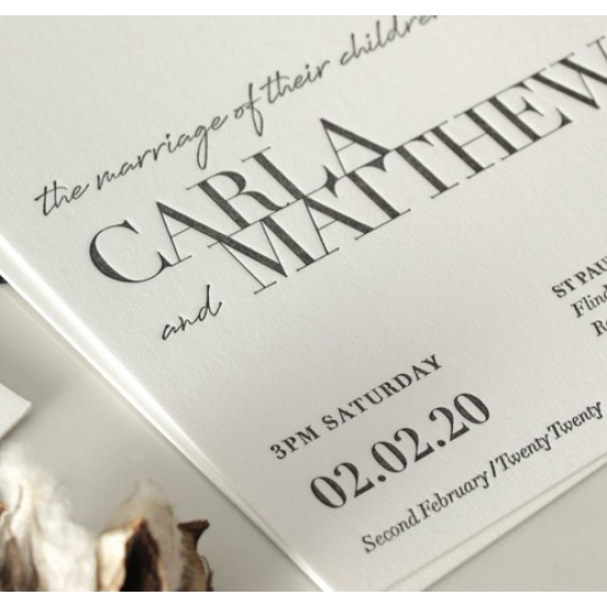 Sophisticated in Grey Letterpress - Wedding Invitations - WP-IC55-LP-01 - 185020