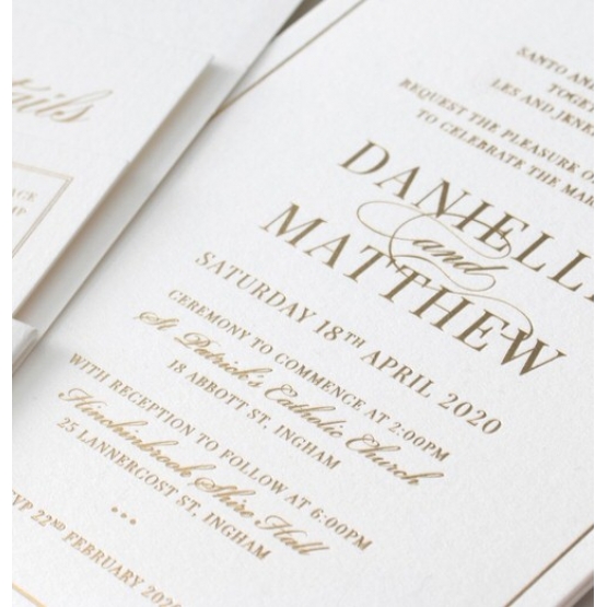 Half Pocket Invitations with Foil - Wedding Invitations - WP-HLFP-IC55-GG-01 - 185027