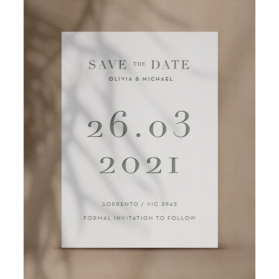 Timeless Grey Letterpress - Wedding Invitations - WP-CR14-SD-CL - 184249