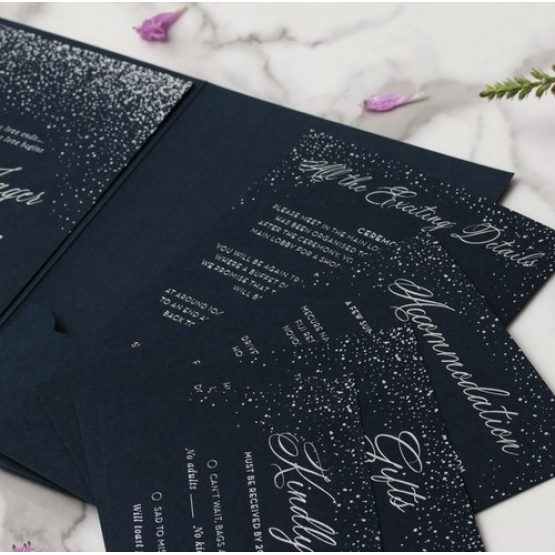 Midnight Sparkle - Wedding Invitations - BP-SOLPW-TR30-NS - 185048