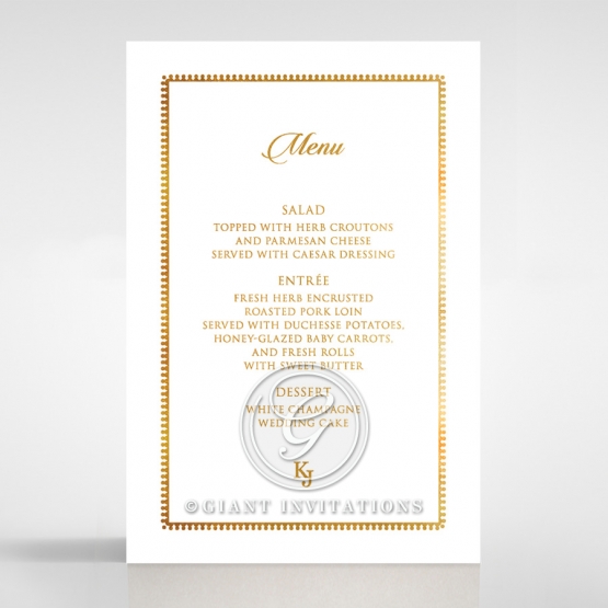 Blooming Charm with Foil wedding reception menu card design