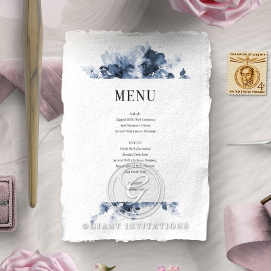 Dusty Watercolour wedding stationery menu card design