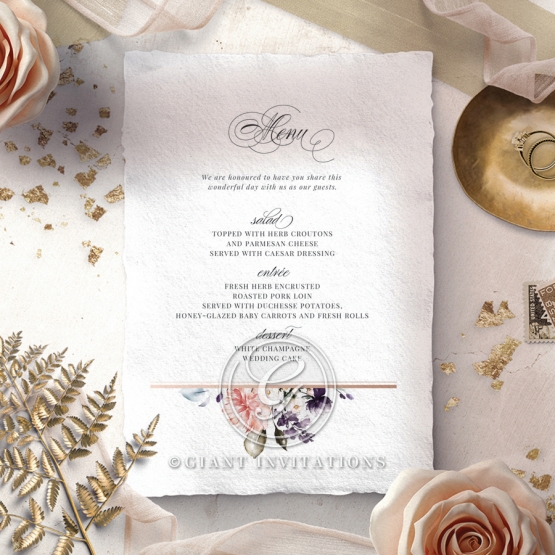 Enchanting Florals menu card