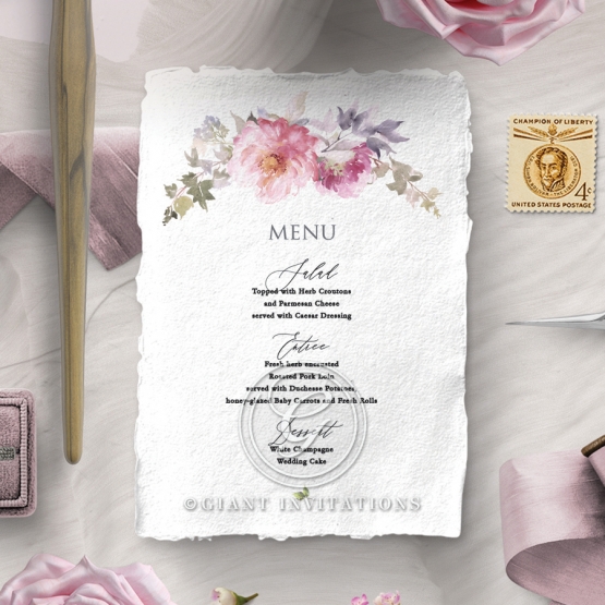 Happily Ever After menu card stationery design