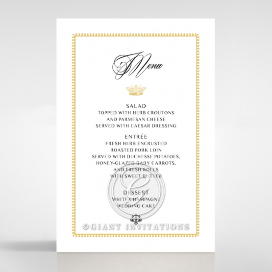 Ivory Doily Elegance table menu card design
