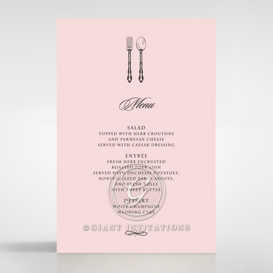Ivory Victorian Gates wedding venue menu card stationery design