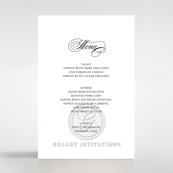 Paper Timeless Romance wedding table menu card stationery