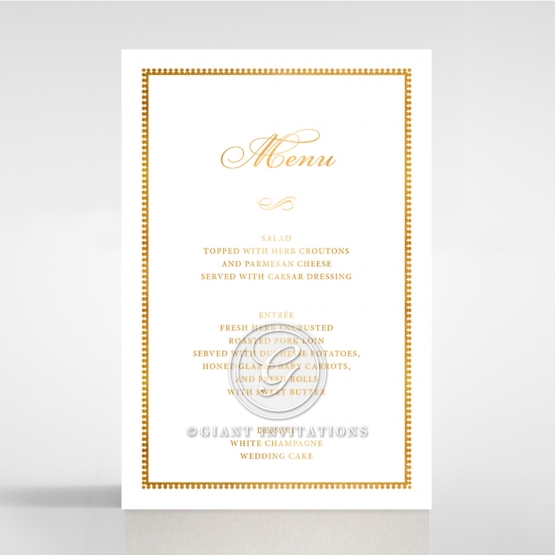 Royal Lace with Foil wedding venue table menu card stationery