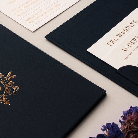 Hardcover Navy Invitation - Wedding Invitations - HC-TW01-7621 - 183915