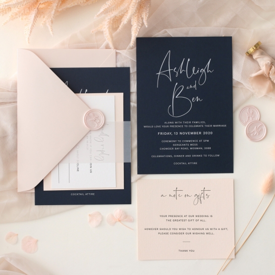 Navy Chic - Wedding Invitations - GI-MB300-WH-11 - 185342